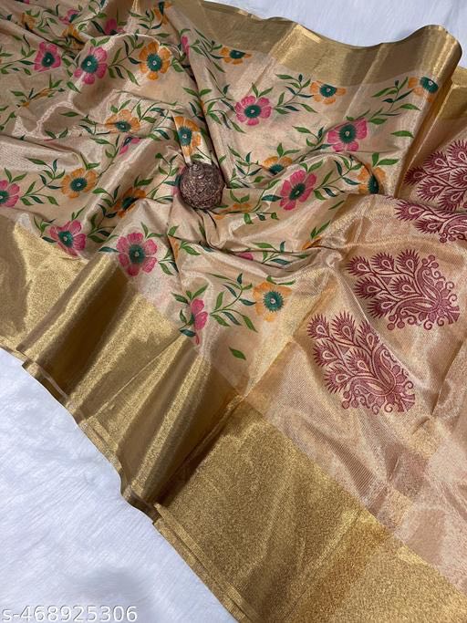BANARASI COTTON TISSUE PRINT SAREE