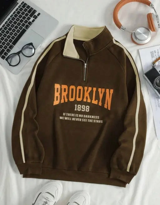 Else & What Men’s Collar Chain Cotton Fleece Sweatshirt | Warm Hoodie for Gym, Travel & Casual Winter Wear