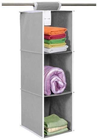 Cloth Organizer - Hanging 3 Shelves Wardrobe Organizer