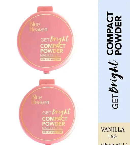 Blue Heaven Get Bright Compact Powder 16G Vanilla101 ( Pack of 2 )