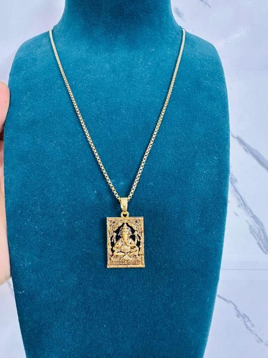 Gold Plated Ganeshji Pendant with Chain