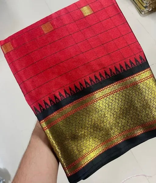Woven Maheshwari Cotton Silk Saree