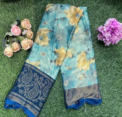 Fancy Braso silk printed saree with blouse