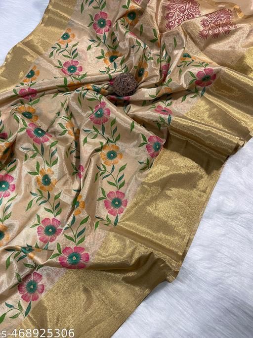 BANARASI COTTON TISSUE PRINT SAREE